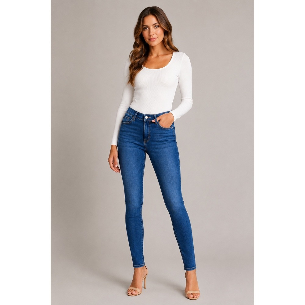 Heart & LOVELY JEANS Skinny High Rise Denim Size 15 Blue‎ Stretch Casual women